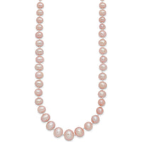 14K Yellow Gold Freshwater Cultured Pearl Graduated Necklace with Purple Pearls - 18" by Monteluci Fine Jewelry