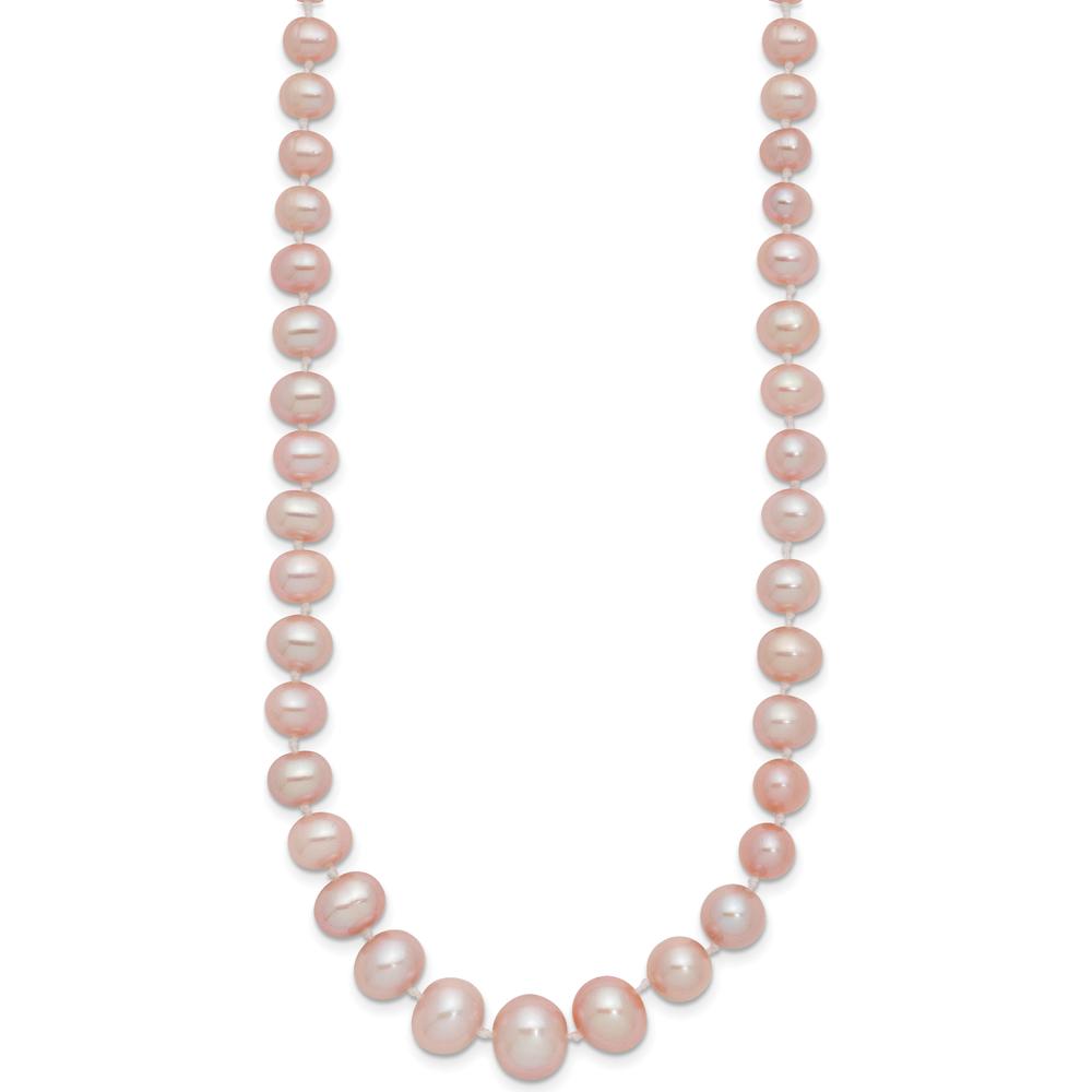 14K Yellow Gold Freshwater Cultured Pearl Graduated Necklace with Purple Pearls - 18" by Monteluci Fine Jewelry