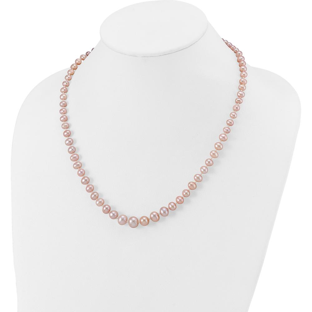 14K Yellow Gold Freshwater Cultured Pearl Graduated Necklace with Purple Pearls - 18" by Monteluci Fine Jewelry