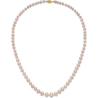 14K Yellow Gold Freshwater Cultured Pearl Graduated Necklace with Purple Pearls - 18" by Monteluci Fine Jewelry