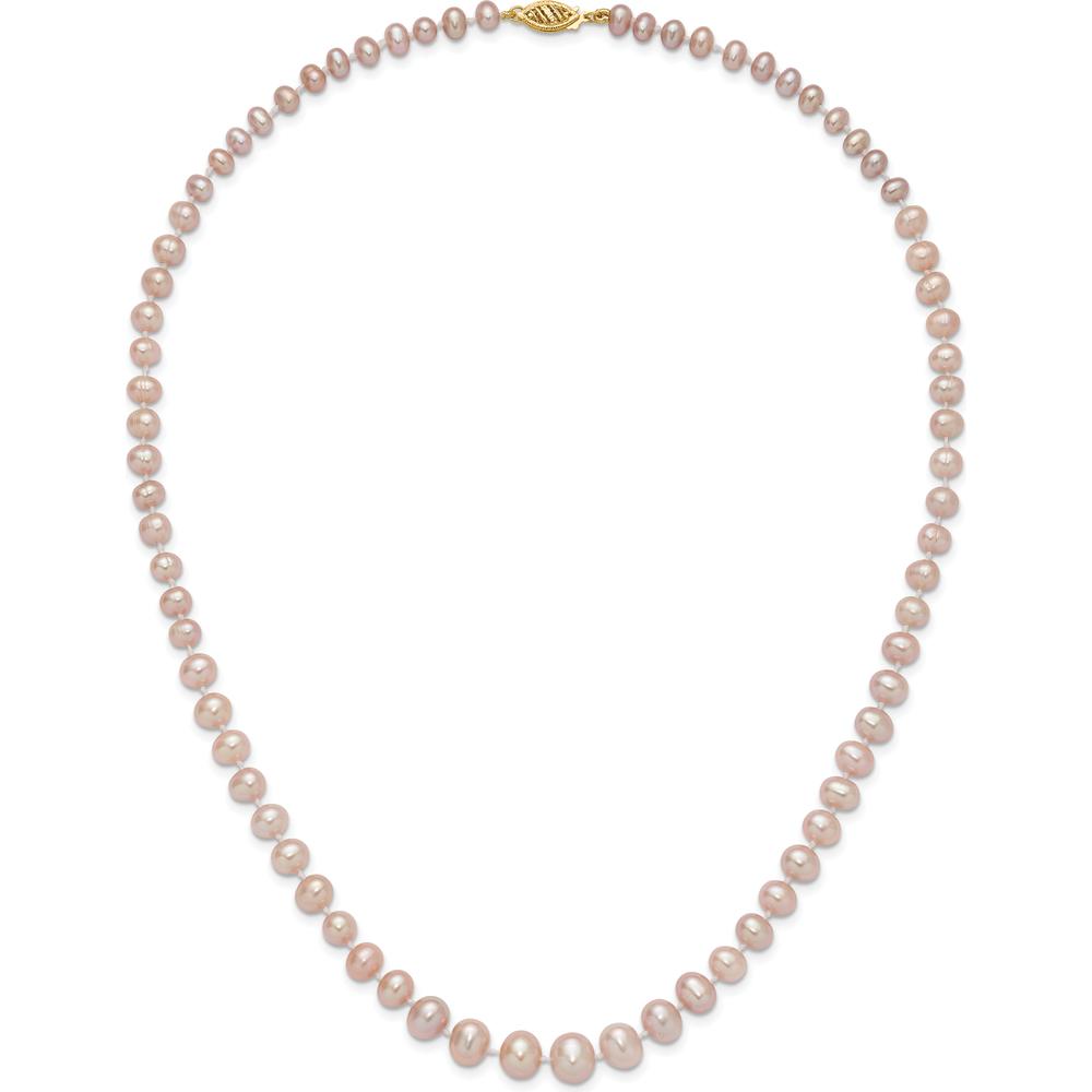 14K Yellow Gold Freshwater Cultured Pearl Graduated Necklace with Purple Pearls - 18" by Monteluci Fine Jewelry