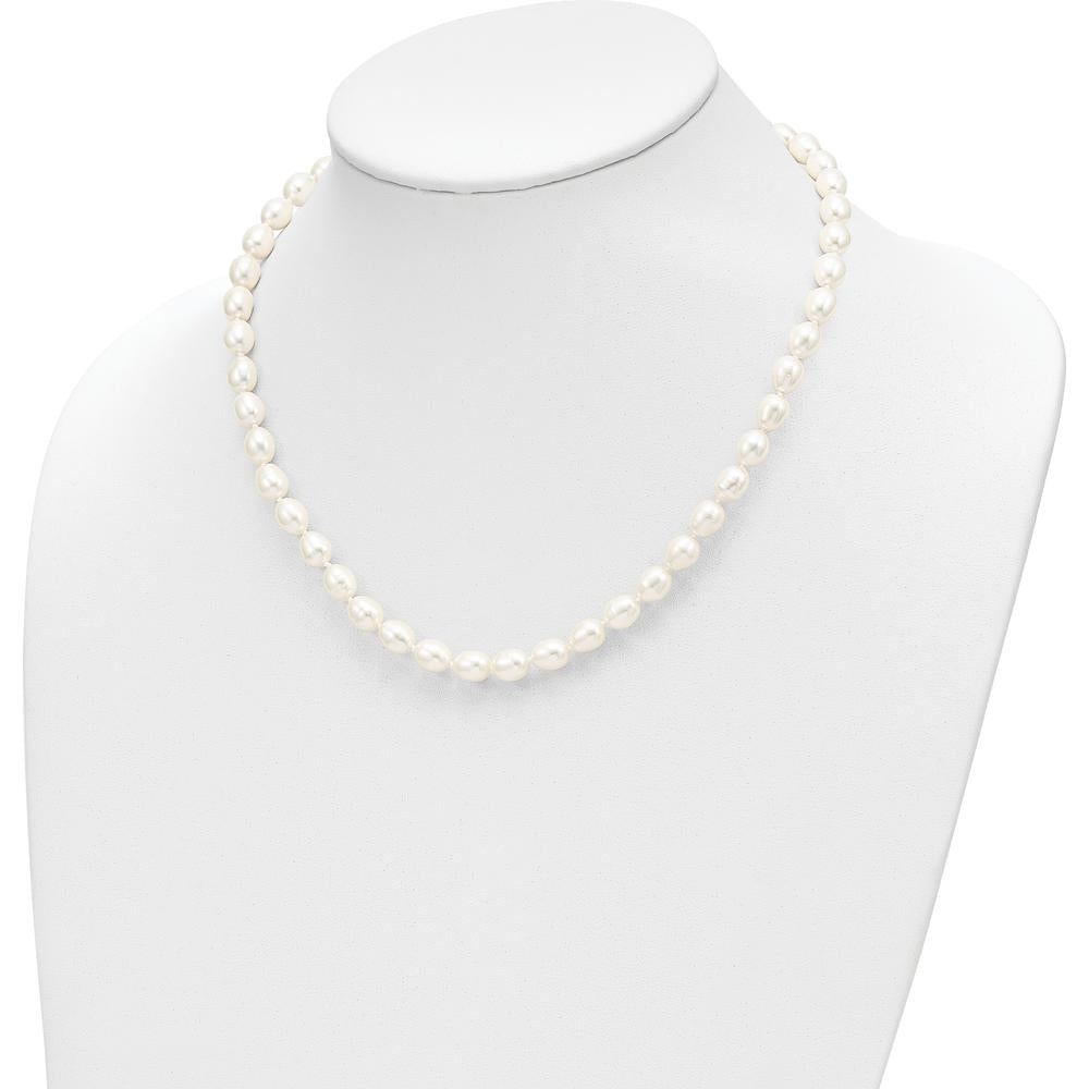 14K Yellow Gold Freshwater Cultured Pearl Necklace and Drop Earrings Set - 7-8mm Pearls by Monteluci Fine Jewelry