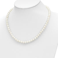 14K Yellow Gold Freshwater Cultured Pearl Necklace, Bracelet, and Button Earrings Set - 6-7mm Pearls by Oro Pregiato