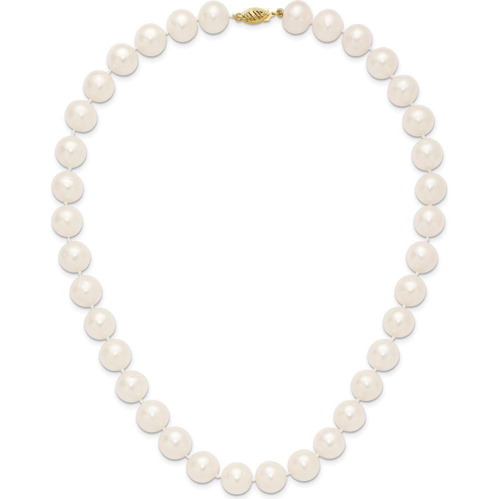 14K Yellow Gold Freshwater Cultured Pearl Necklace with Near-Round 11-12mm Pearls - 46 Pearls by Monteluci Fine Jewelry