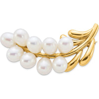14K Yellow Gold Freshwater Cultured Pearl Pin Brooch - 9 Pearls by Monteluci Fine Jewelry