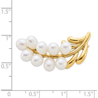 14K Yellow Gold Freshwater Cultured Pearl Pin Brooch - 9 Pearls by Monteluci Fine Jewelry