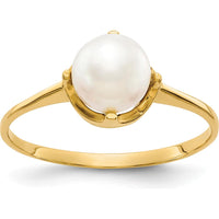14K Yellow Gold Freshwater Cultured Pearl Ring - 6.5mm Pearl by Monteluci Fine Jewelry
