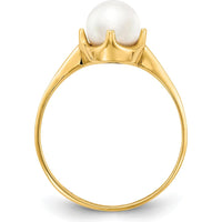 14K Yellow Gold Freshwater Cultured Pearl Ring - 6.5mm Pearl by Monteluci Fine Jewelry