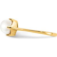 14K Yellow Gold Freshwater Cultured Pearl Ring - 6.5mm Pearl by Monteluci Fine Jewelry