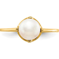14K Yellow Gold Freshwater Cultured Pearl Ring - 6.5mm Pearl by Monteluci Fine Jewelry