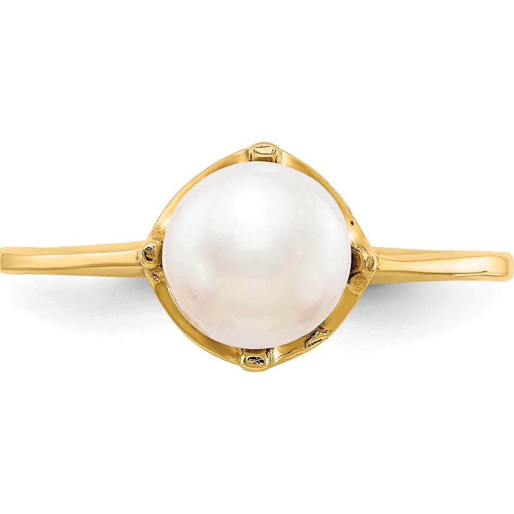 14K Yellow Gold Freshwater Cultured Pearl Ring - 6.5mm Pearl by Monteluci Fine Jewelry