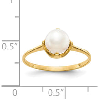 14K Yellow Gold Freshwater Cultured Pearl Ring - 6.5mm Pearl by Monteluci Fine Jewelry