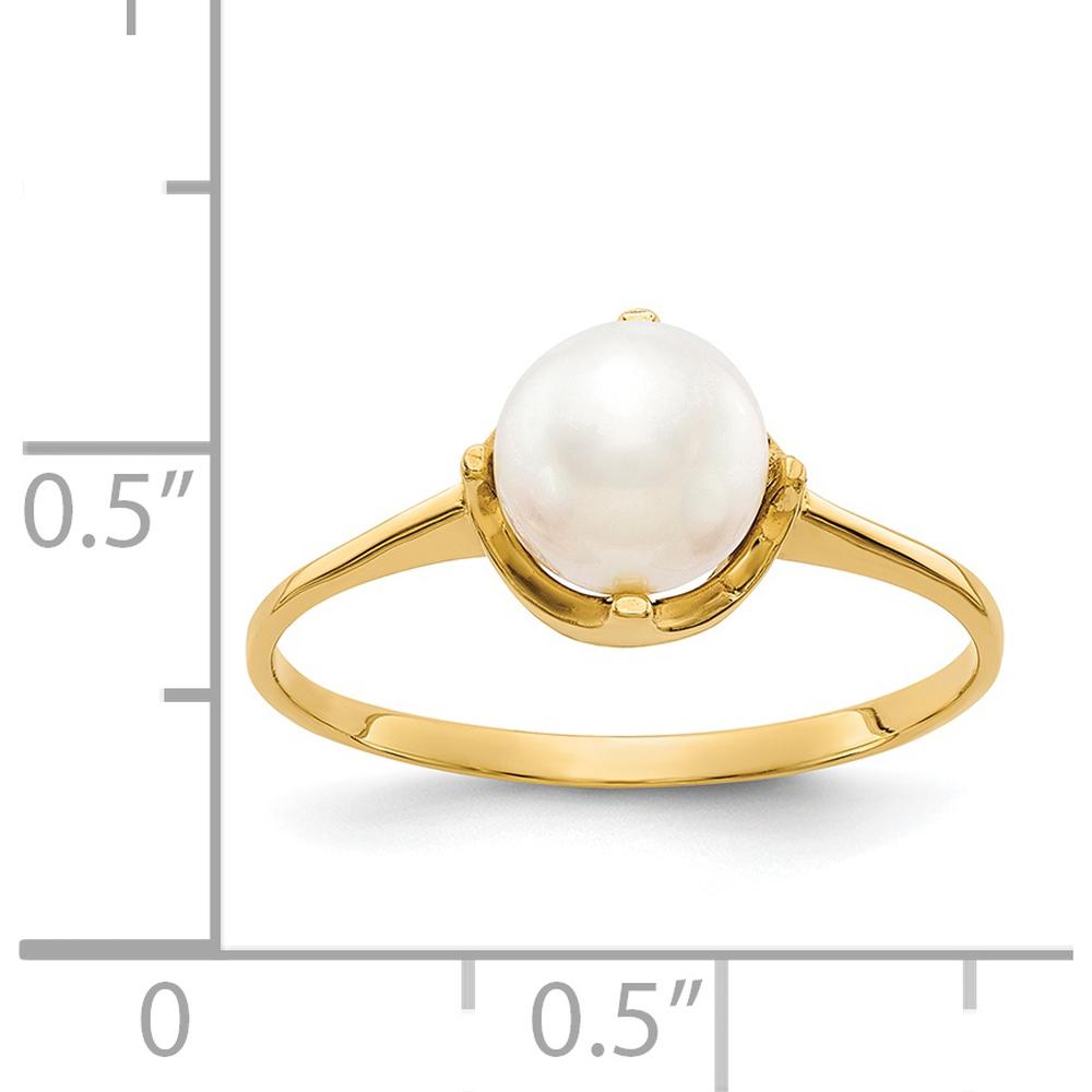 14K Yellow Gold Freshwater Cultured Pearl Ring - 6.5mm Pearl by Monteluci Fine Jewelry