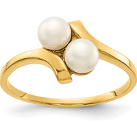 14K Yellow Gold Freshwater Cultured Pearl Ring with 4-5mm Button Pearls by Monteluci Fine Jewelry