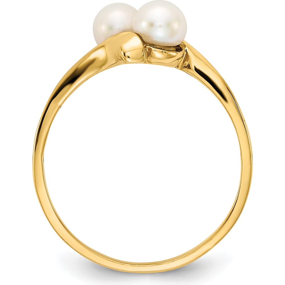 14K Yellow Gold Freshwater Cultured Pearl Ring with 4-5mm Button Pearls by Monteluci Fine Jewelry