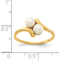 14K Yellow Gold Freshwater Cultured Pearl Ring with 4-5mm Button Pearls by Monteluci Fine Jewelry