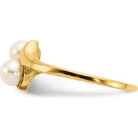 14K Yellow Gold Freshwater Cultured Pearl Ring with 4-5mm Button Pearls by Monteluci Fine Jewelry