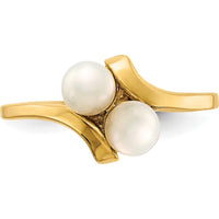 14K Yellow Gold Freshwater Cultured Pearl Ring with 4-5mm Button Pearls by Monteluci Fine Jewelry
