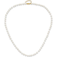 14K Yellow Gold Freshwater Cultured Pearl Set - 4-5mm Pearls, Necklace 14", Bracelet 5" with 1" Extension, Post Earrings by Oro Pregiato
