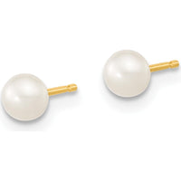 14K Yellow Gold Freshwater Cultured Pearl Set - 4-5mm Pearls, Necklace 14", Bracelet 5" with 1" Extension, Post Earrings by Oro Pregiato