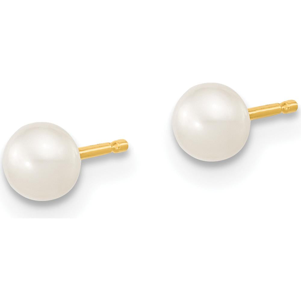 14K Yellow Gold Freshwater Cultured Pearl Set - 4-5mm Pearls, Necklace 14", Bracelet 5" with 1" Extension, Post Earrings by Oro Pregiato
