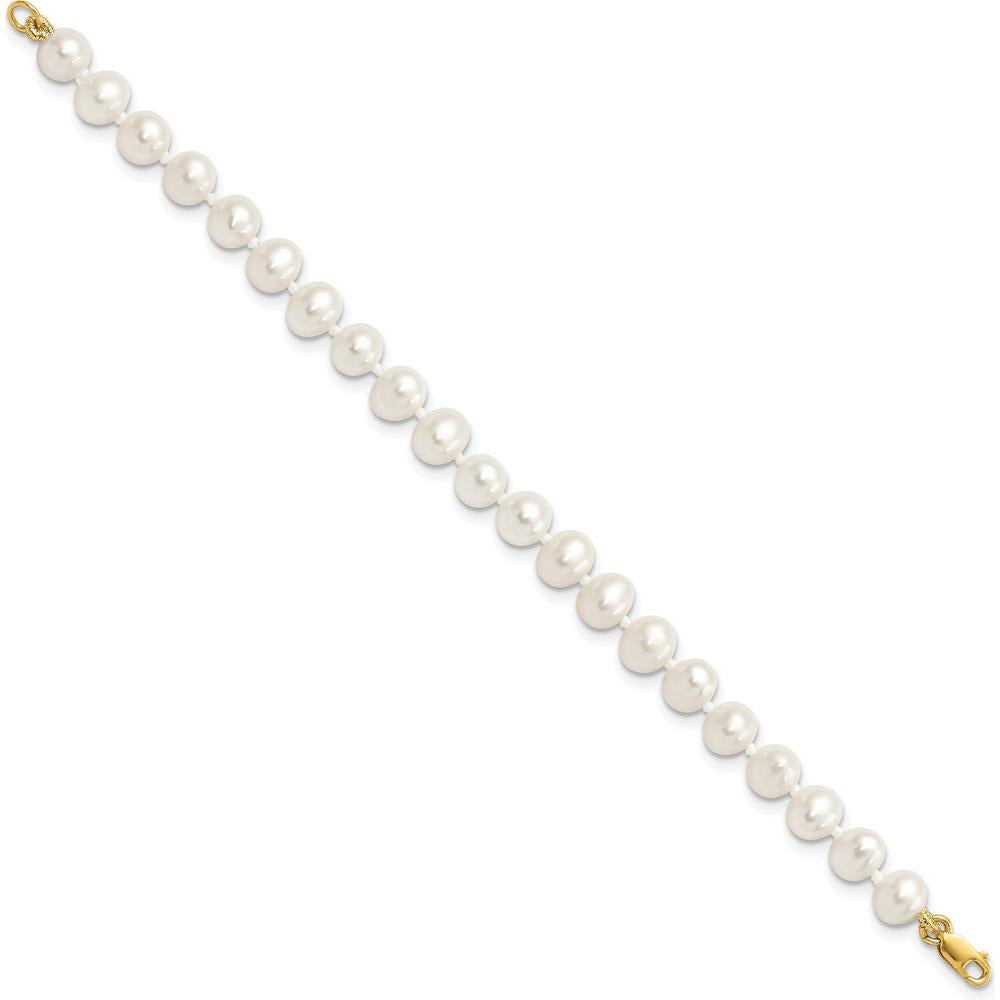 14K Yellow Gold Freshwater Cultured Pearl Set - Necklace, Bracelet & Earrings by Oro Pregiato
