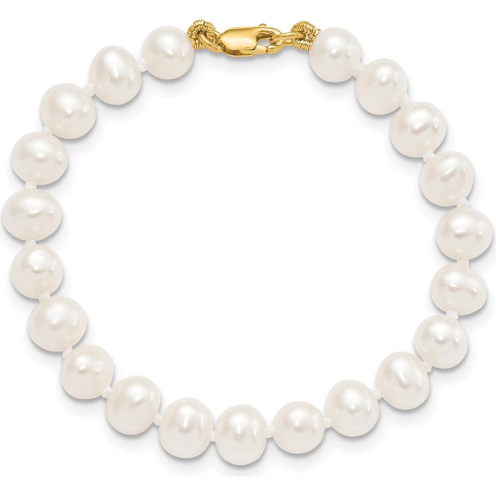 14K Yellow Gold Freshwater Cultured Pearl Set - Necklace, Bracelet & Earrings by Oro Pregiato