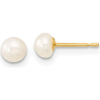 14K Yellow Gold Freshwater Cultured Pearl Set with 5" Bracelet, Pendant Necklace, and Post Earrings by Oro Pregiato