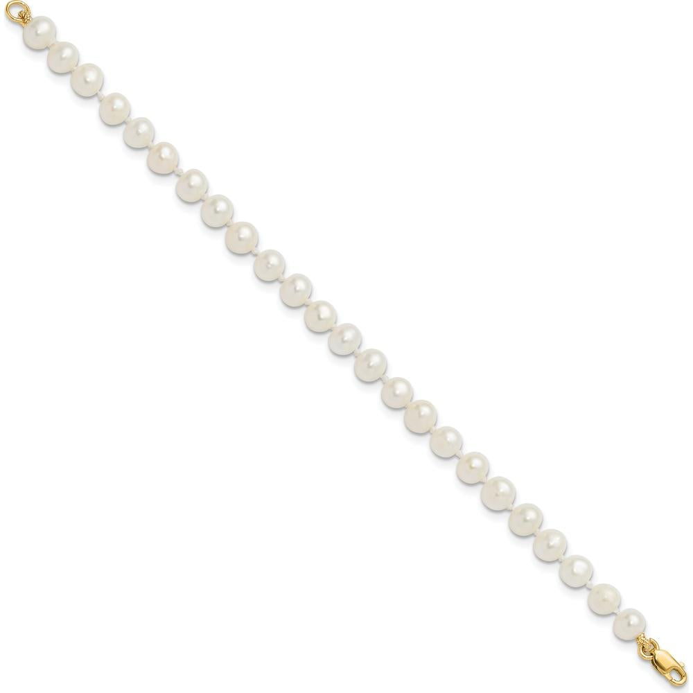 14K Yellow Gold Freshwater Cultured Pearl Set with 5" Bracelet, Pendant Necklace, and Post Earrings by Oro Pregiato