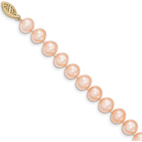14K Yellow Gold Freshwater Cultured Pink Pearl Necklace - 28" with 87 Near-Round Pearls by Monteluci Fine Jewelry