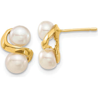 14K Yellow Gold Freshwater Pearl Button Earrings and Pendant Set - 5-6mm Cultured Pearls by Monteluci Fine Jewelry
