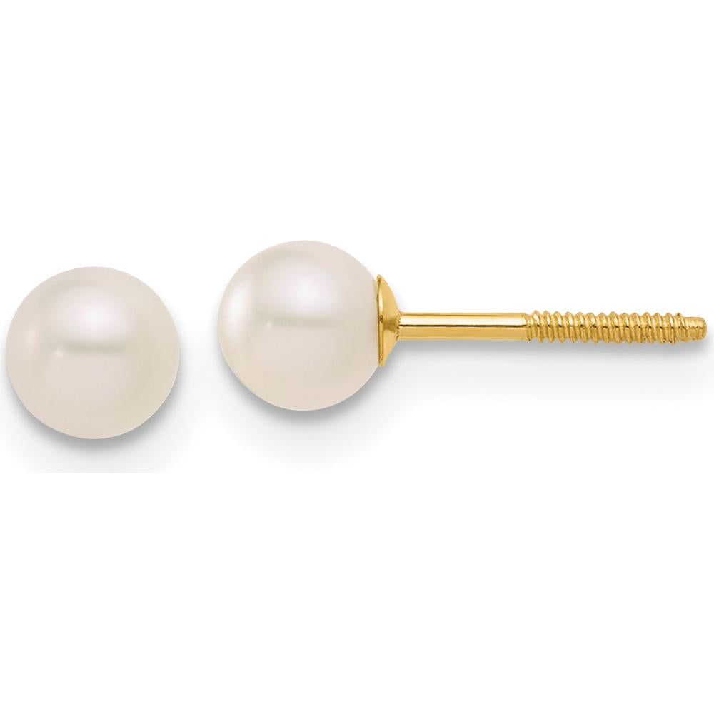 14K Yellow Gold Freshwater Pearl Necklace, Earrings & Bracelet Set for Girls - Polished Finish by Madi K