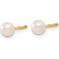 14K Yellow Gold Freshwater Pearl Necklace, Earrings & Bracelet Set for Girls - Polished Finish by Madi K