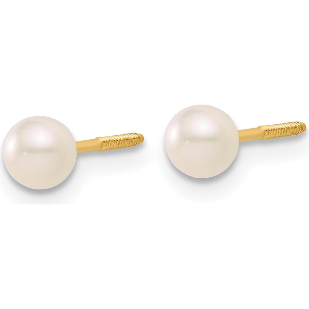 14K Yellow Gold Freshwater Pearl Necklace, Earrings & Bracelet Set for Girls - Polished Finish by Madi K