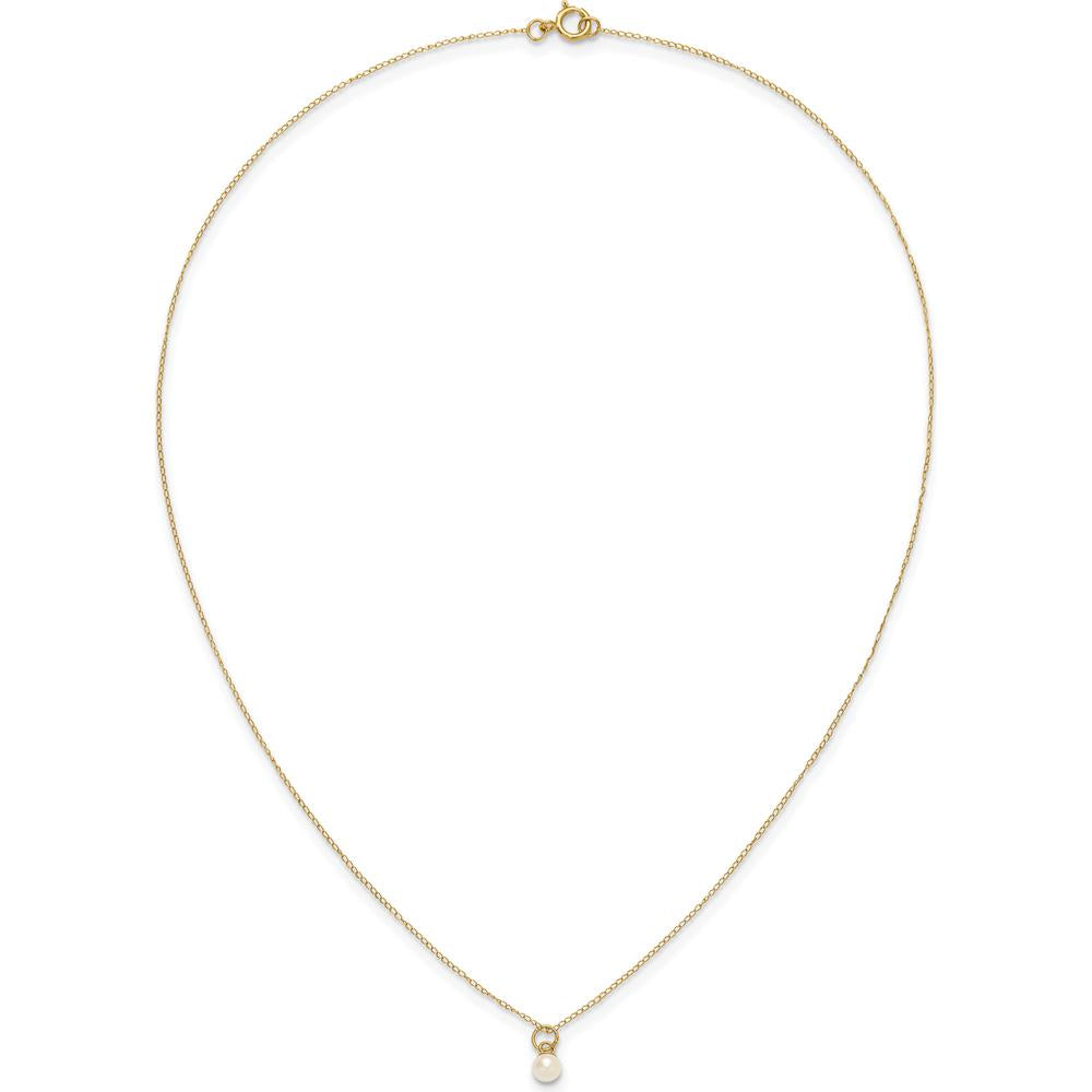 14K Yellow Gold Freshwater Pearl Necklace, Earrings & Bracelet Set for Girls - Polished Finish by Madi K