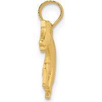 14K Yellow Gold Galloping Horse Charm Pendant - 20.75mm Length by Oro Pregiato