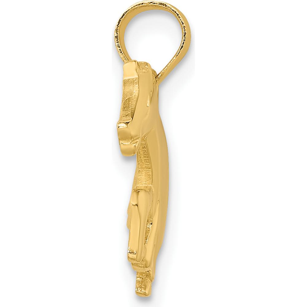 14K Yellow Gold Galloping Horse Charm Pendant - 20.75mm Length by Oro Pregiato