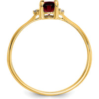 14K Yellow Gold Garnet & Diamond 3-Stone Birthstone Ring - 0.60 Carat Total Garnet Weight by Oro Pregiato