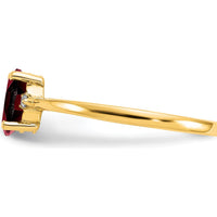 14K Yellow Gold Garnet & Diamond 3-Stone Birthstone Ring - 0.60 Carat Total Garnet Weight by Oro Pregiato