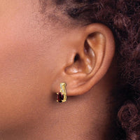14K Yellow Gold Garnet and Diamond Drop Earrings - 1.00 Carat Total Garnet Weight, 0.06 Carat Total Diamond Weight by Oro Pregiato