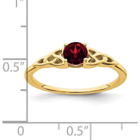 14K Yellow Gold Garnet Celtic Knot Ring - 4.5mm Round Garnet by 0