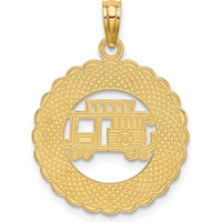 14K Yellow Gold Gatlinburg Tennessee Trolley Charm Pendant by Oro Pregiato