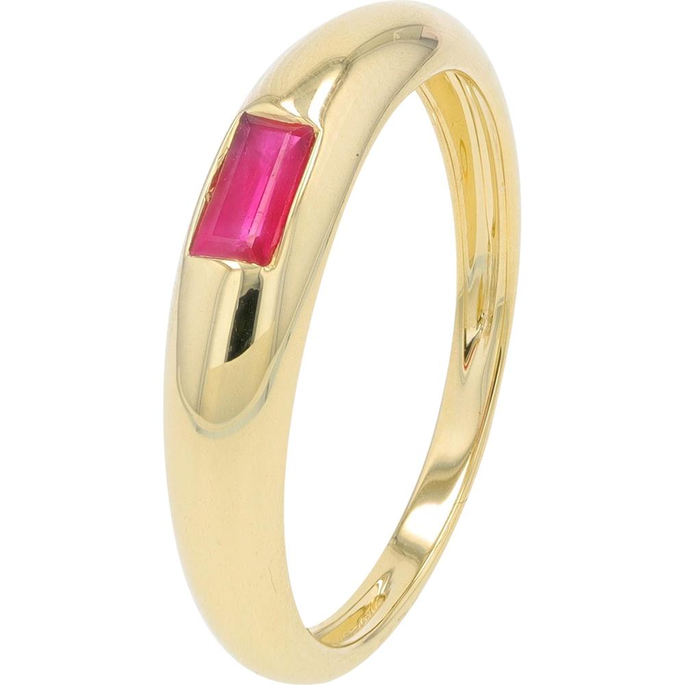 14K Yellow Gold Gemstone Bezel Band with 0.30 Carat Ruby