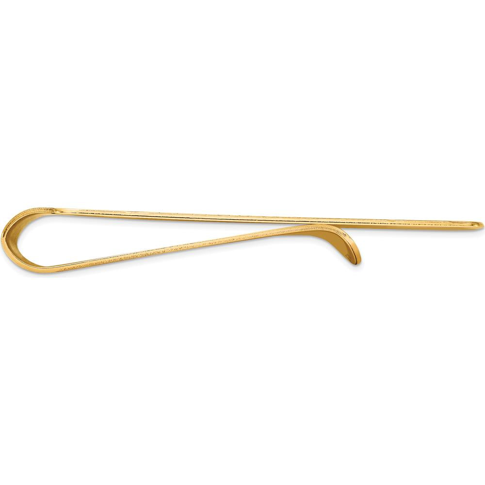 14K Yellow Gold Geometric Design Engravable Money Clip with Polished Finish by Oro Pregiato