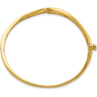 14K Yellow Gold Geometric Hinged Oval Bangle Mounting for Round Diamonds - Holds 3/8 Carat Total Weight by Oro Pregiato