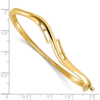 14K Yellow Gold Geometric Hinged Oval Bangle Mounting for Round Diamonds - Holds 3/8 Carat Total Weight by Oro Pregiato