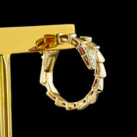 14K Yellow Gold Geometric Link Huggie Earrings with Bezel-Prong Set Round Lab Diamonds - 0.18 Carats Total Diamond Weight - Covaloro Fine Jewelry
