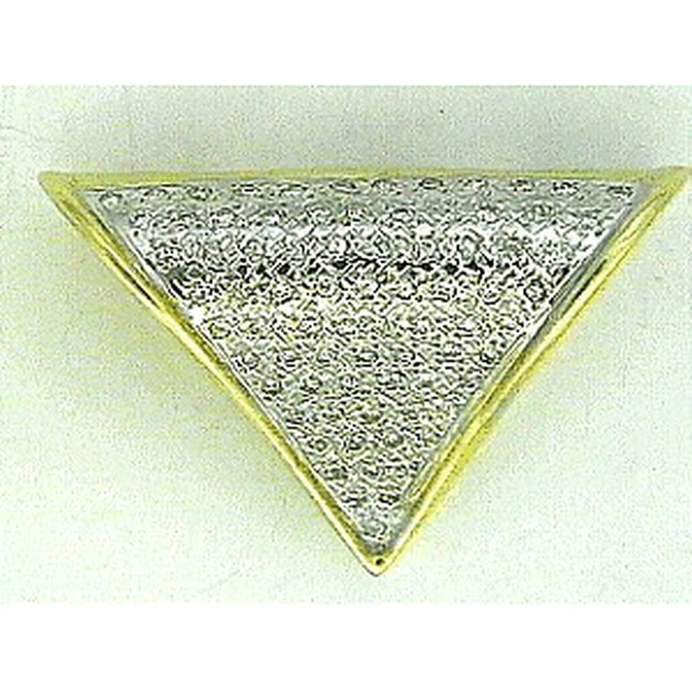 14K Yellow Gold Geometric Triangle Slide with Pavé-Set Round Diamonds - 1.21 Carat Total Diamond Weight - Royal Jewelry