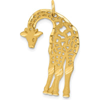 14K Yellow Gold Giraffe Charm with Diamond-Cut Details - 29mm by Oro Pregiato
