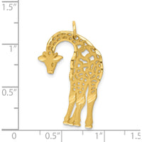 14K Yellow Gold Giraffe Charm with Diamond-Cut Details - 29mm by Oro Pregiato